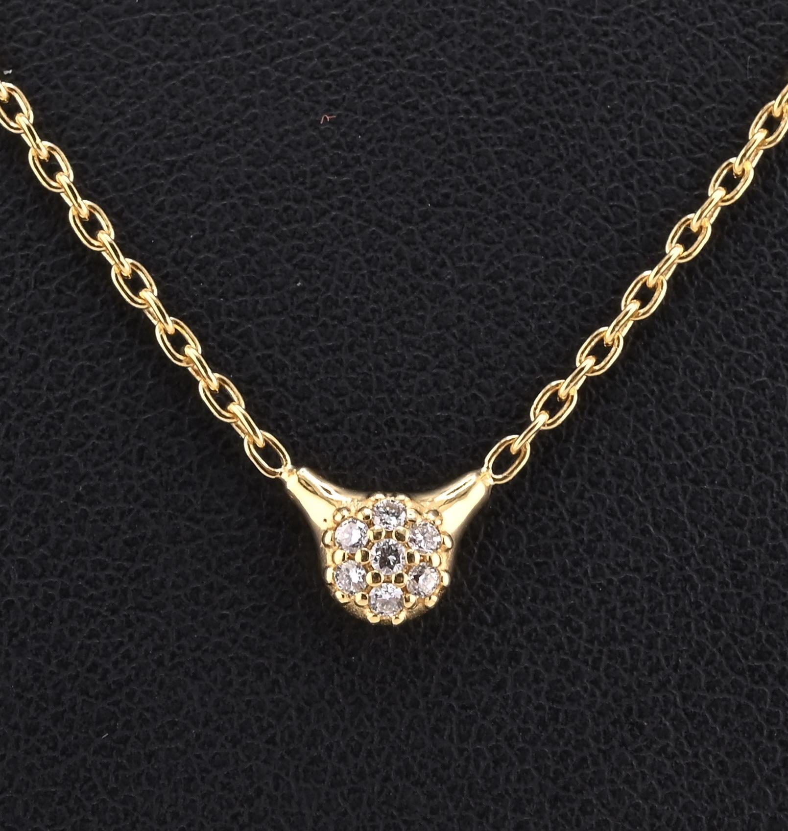 PANDORA 18K Gold Diamond Love Pod Necklace ALE 750