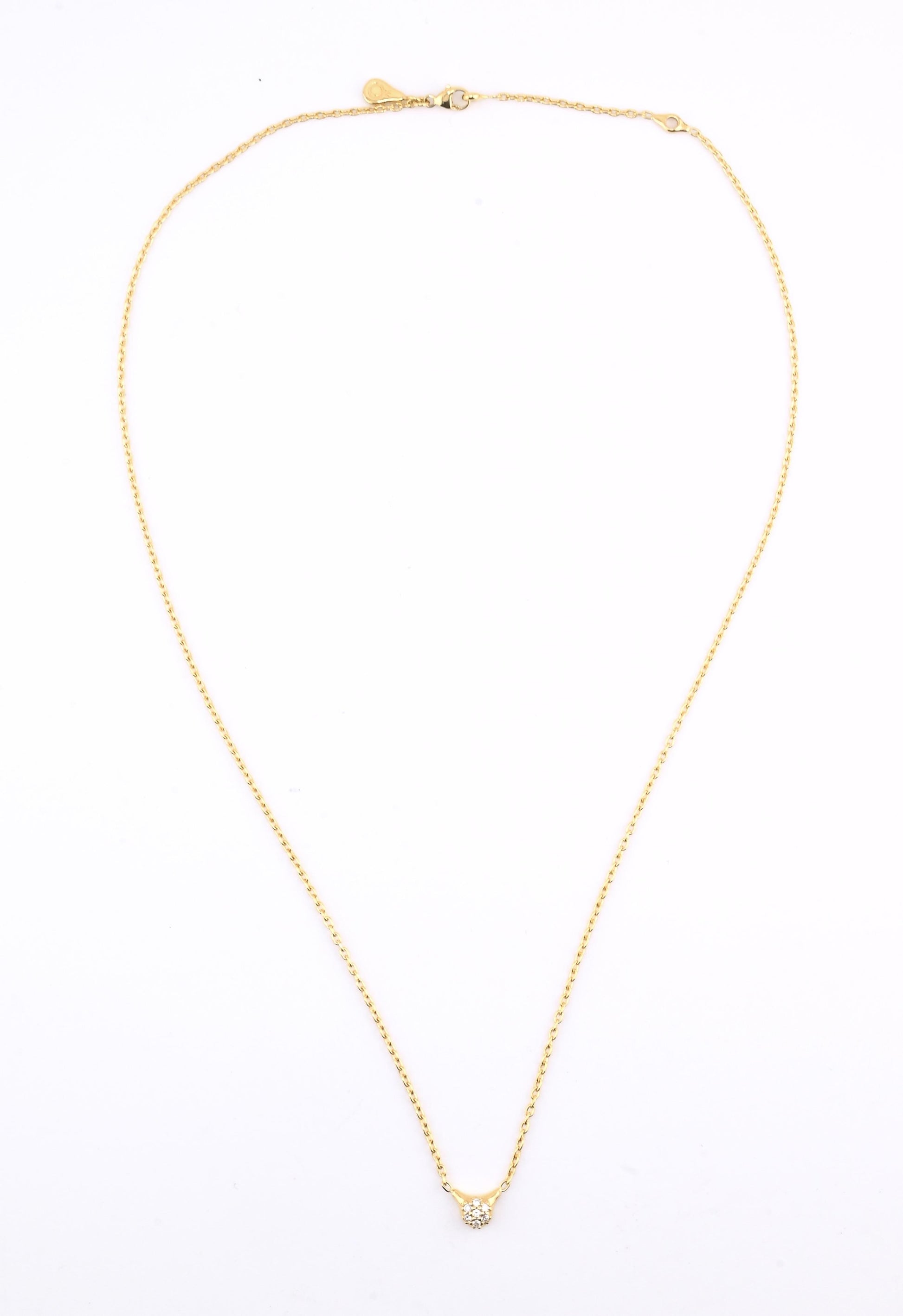 PANDORA 18K Gold Diamond Love Pod Necklace ALE 750
