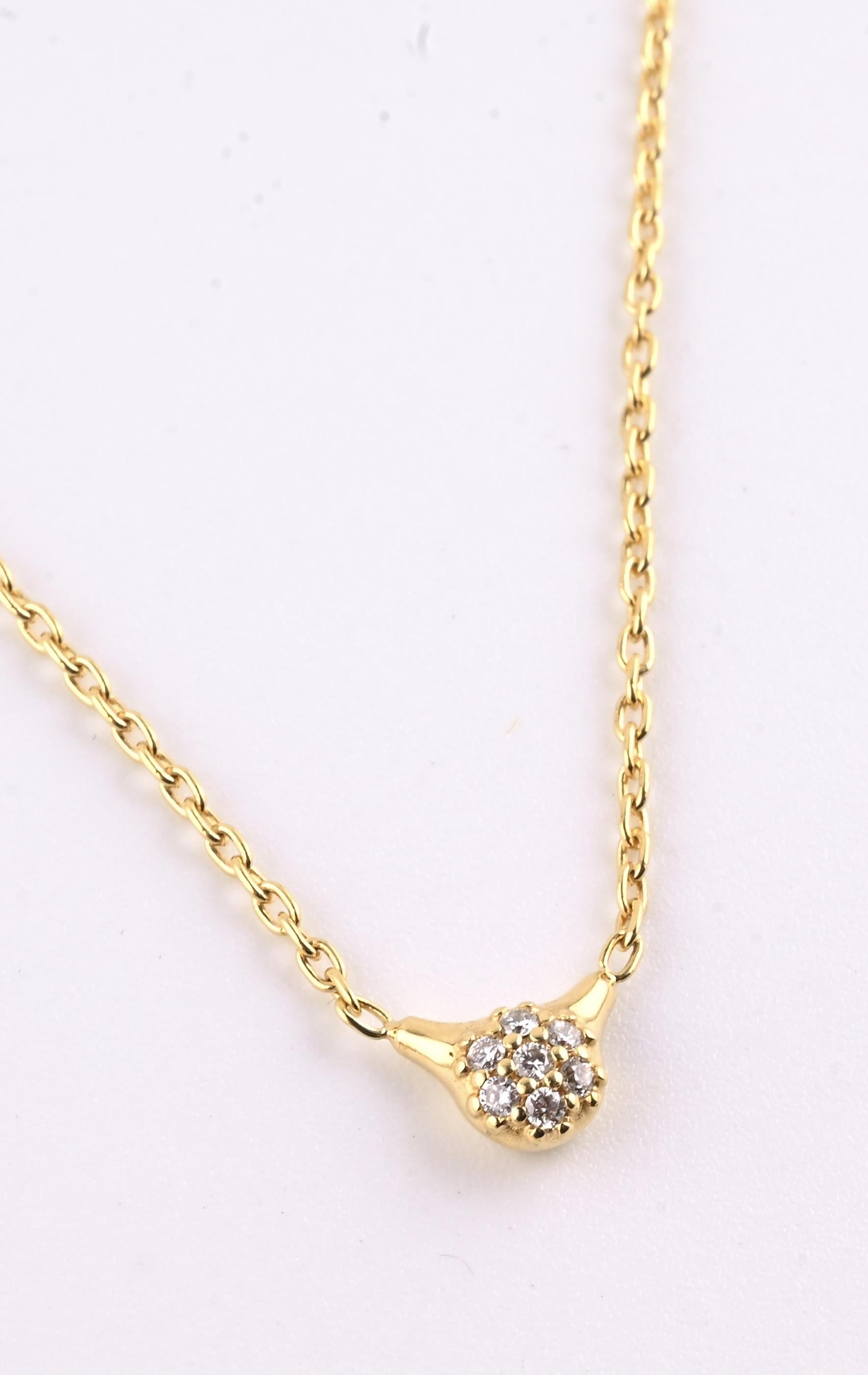PANDORA 18K Gold Diamond Love Pod Necklace ALE 750