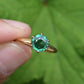 IGI Certified 14K Yellow Gold Ring | Natural Green Gemstone | Size 5.75