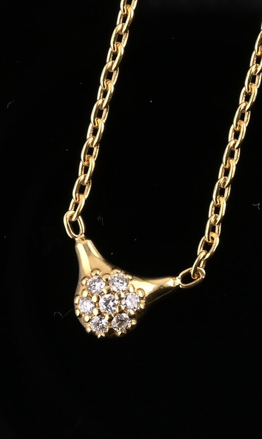 PANDORA 18K Gold Diamond Love Pod Necklace ALE 750