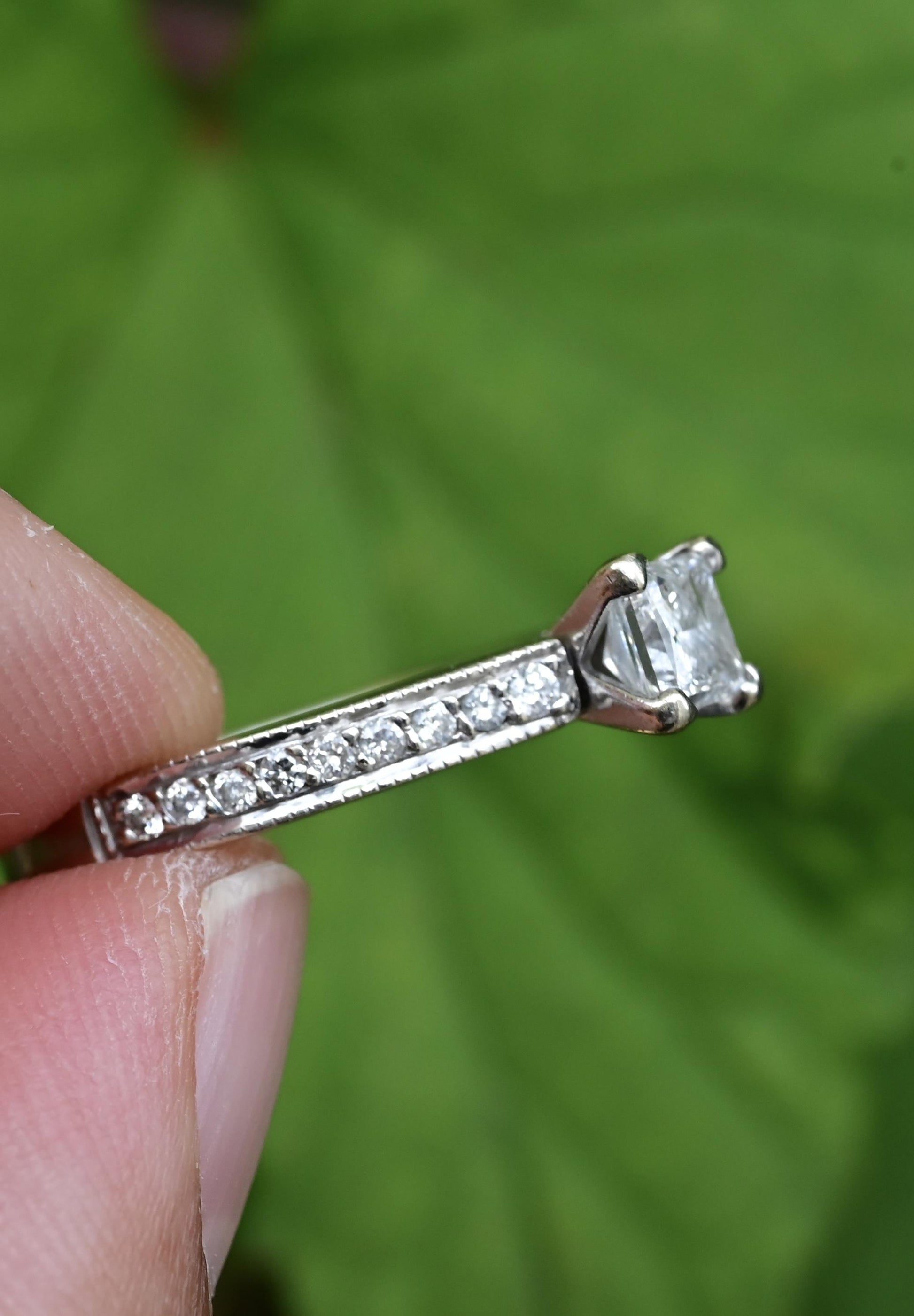 14K White Gold Natural Diamond Ring 0.82 Carats IGI Certified