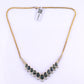 IGI Certified 14K Yellow Gold & Platinum Sapphire Diamond Necklace 19.00 CTW