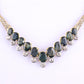IGI Certified 14K Yellow Gold & Platinum Sapphire Diamond Necklace 19.00 CTW