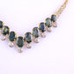 IGI Certified 14K Yellow Gold & Platinum Sapphire Diamond Necklace 19.00 CTW