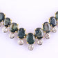 IGI Certified 14K Yellow Gold & Platinum Sapphire Diamond Necklace 19.00 CTW