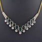 IGI Certified 14K Yellow Gold & Platinum Sapphire Diamond Necklace 19.00 CTW