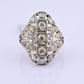 IGI Certified Art Deco 14K White Gold Old Euro & Swiss Cut Diamond Ring 1.05 Ct