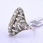 IGI Certified Art Deco 14K White Gold Old Euro & Swiss Cut Diamond Ring 1.05 Ct