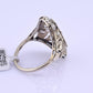 IGI Certified Art Deco 14K White Gold Old Euro & Swiss Cut Diamond Ring 1.05 Ct