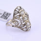 IGI Certified Art Deco 14K White Gold Old Euro & Swiss Cut Diamond Ring 1.05 Ct