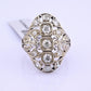 IGI Certified Art Deco 14K White Gold Old Euro & Swiss Cut Diamond Ring 1.05 Ct