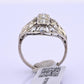 IGI Certified Art Deco 14K White Gold Old Euro & Swiss Cut Diamond Ring 1.05 Ct