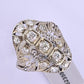 IGI Certified Art Deco 14K White Gold Old Euro & Swiss Cut Diamond Ring 1.05 Ct