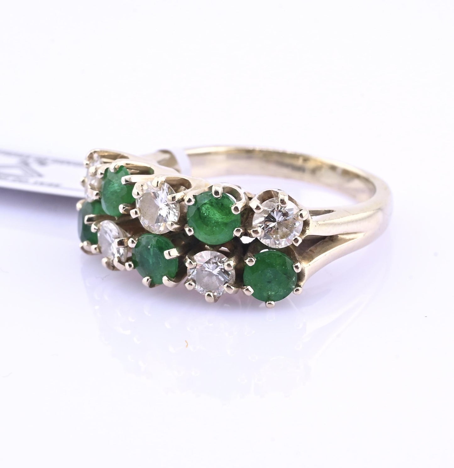 IGI Certified 14K White Gold Emerald & Diamond Ring 2.00 CTW Size 6.75