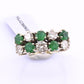 IGI Certified 14K White Gold Emerald & Diamond Ring 2.00 CTW Size 6.75