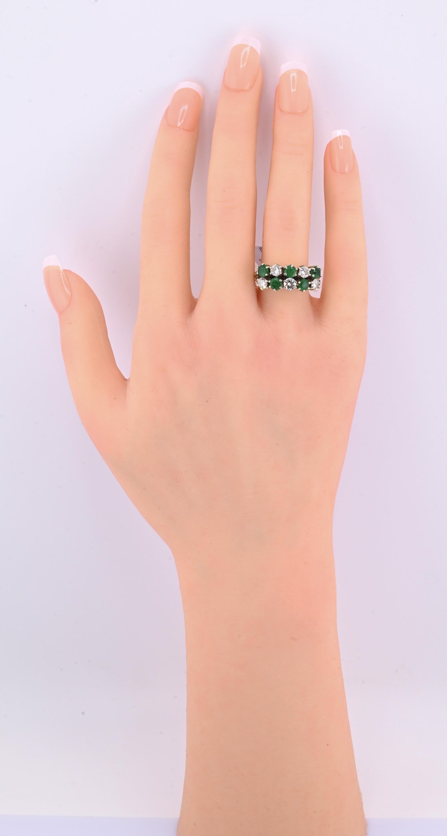 IGI Certified 14K White Gold Emerald & Diamond Ring 2.00 CTW Size 6.75