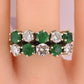 IGI Certified 14K White Gold Emerald & Diamond Ring 2.00 CTW Size 6.75