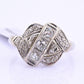 IGI Certified Art Deco 14K White Gold Old European Diamond Ring 0.55 CTW