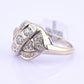 IGI Certified Art Deco 14K White Gold Old European Diamond Ring 0.55 CTW