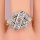 IGI Certified Art Deco 14K White Gold Old European Diamond Ring 0.55 CTW