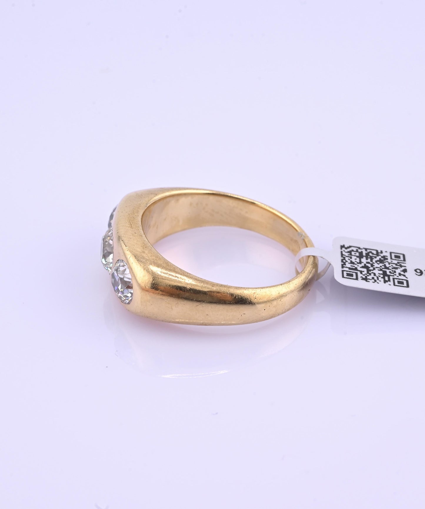 IGI Certified Art Deco Gypsy 14K Gold Old European Cut Diamond Ring 1.80 CTW