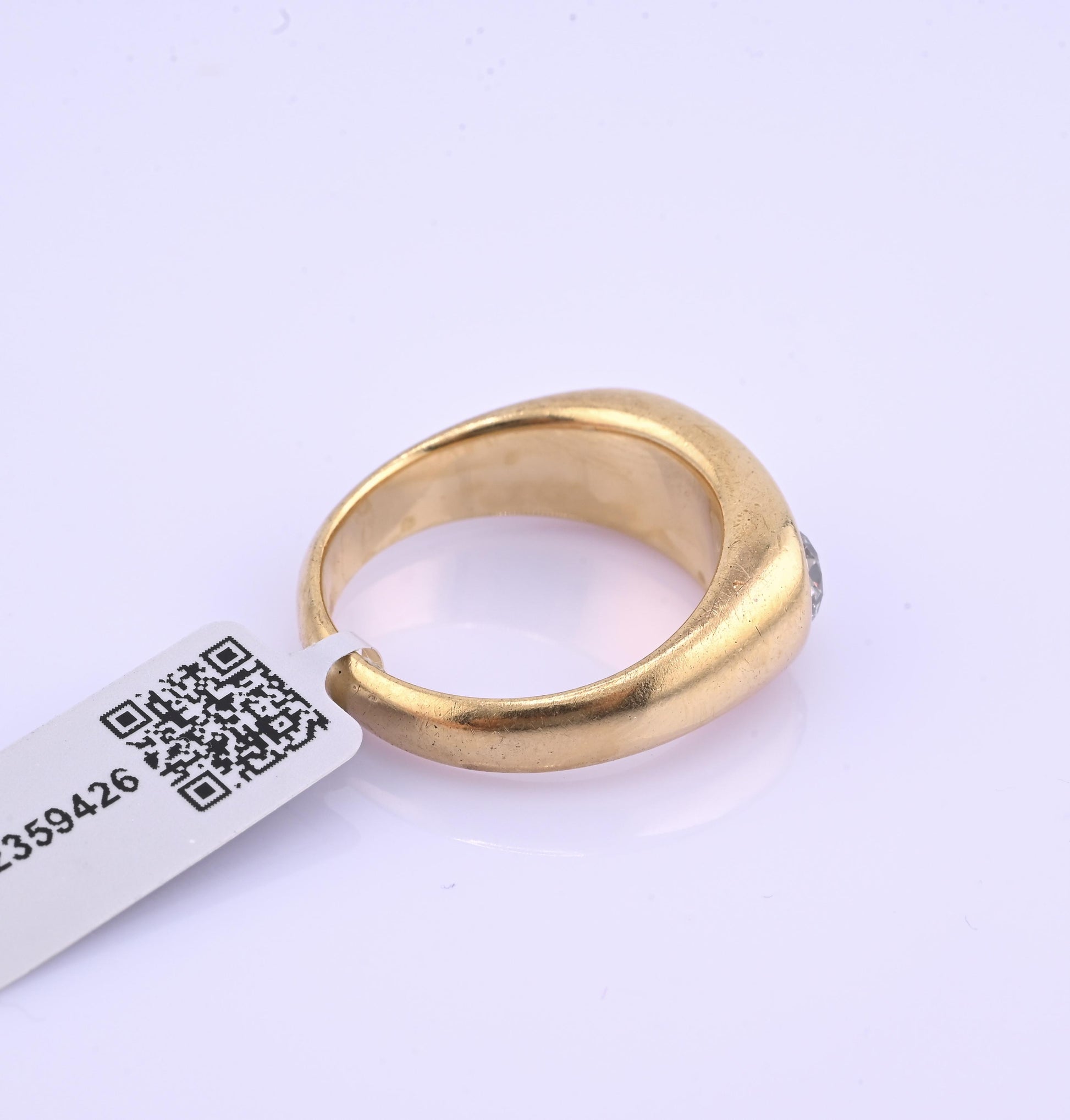 IGI Certified Art Deco Gypsy 14K Gold Old European Cut Diamond Ring 1.80 CTW