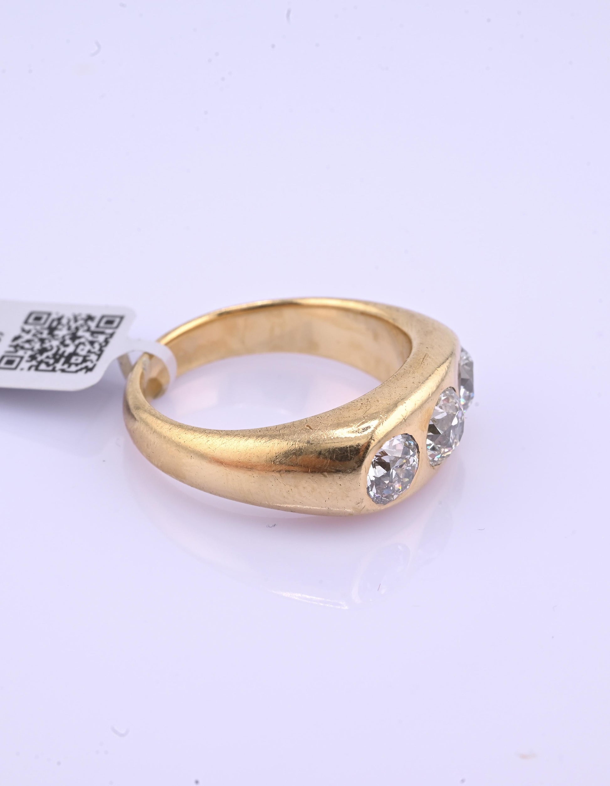 IGI Certified Art Deco Gypsy 14K Gold Old European Cut Diamond Ring 1.80 CTW