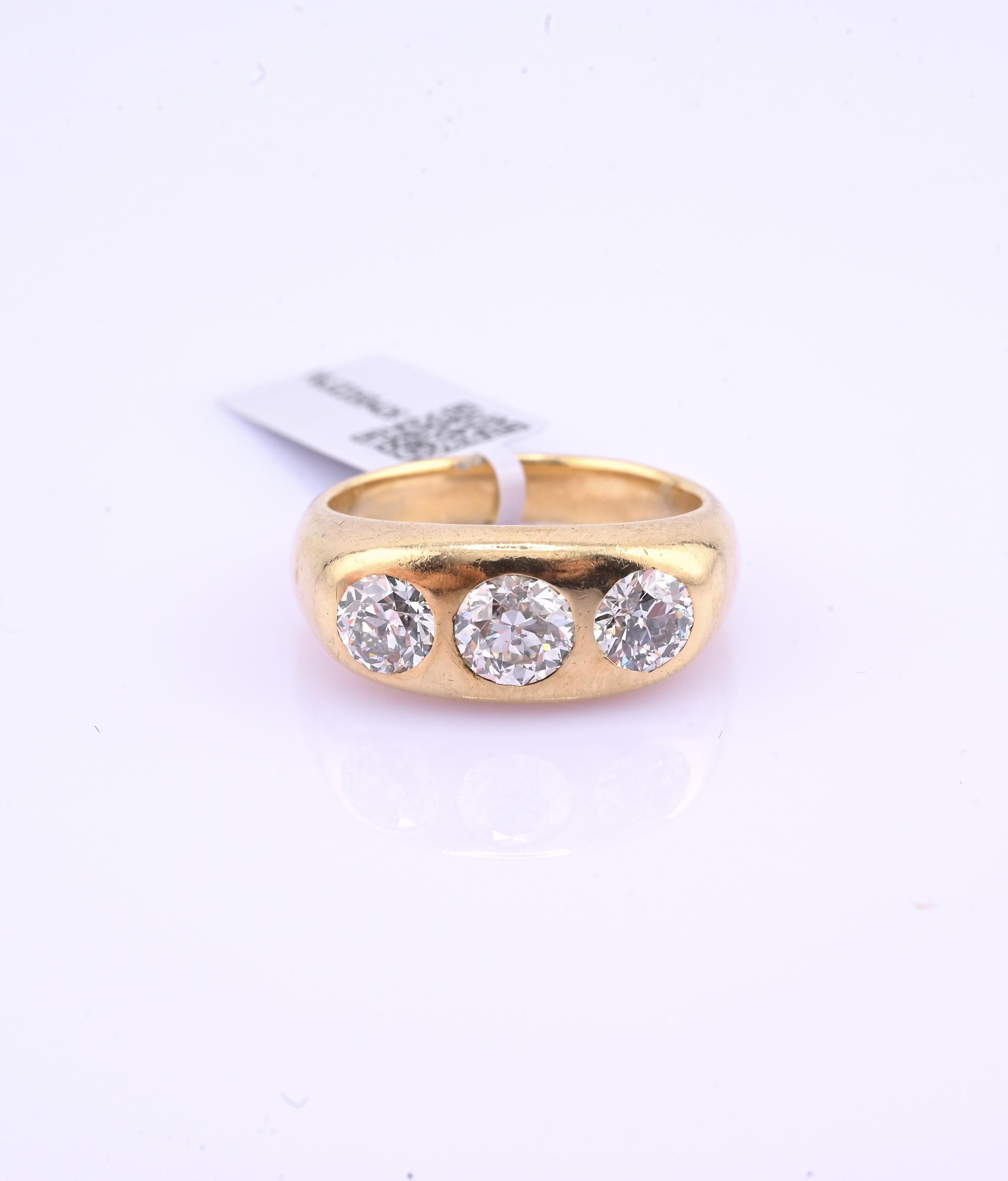 IGI Certified Art Deco Gypsy 14K Gold Old European Cut Diamond Ring 1.80 CTW