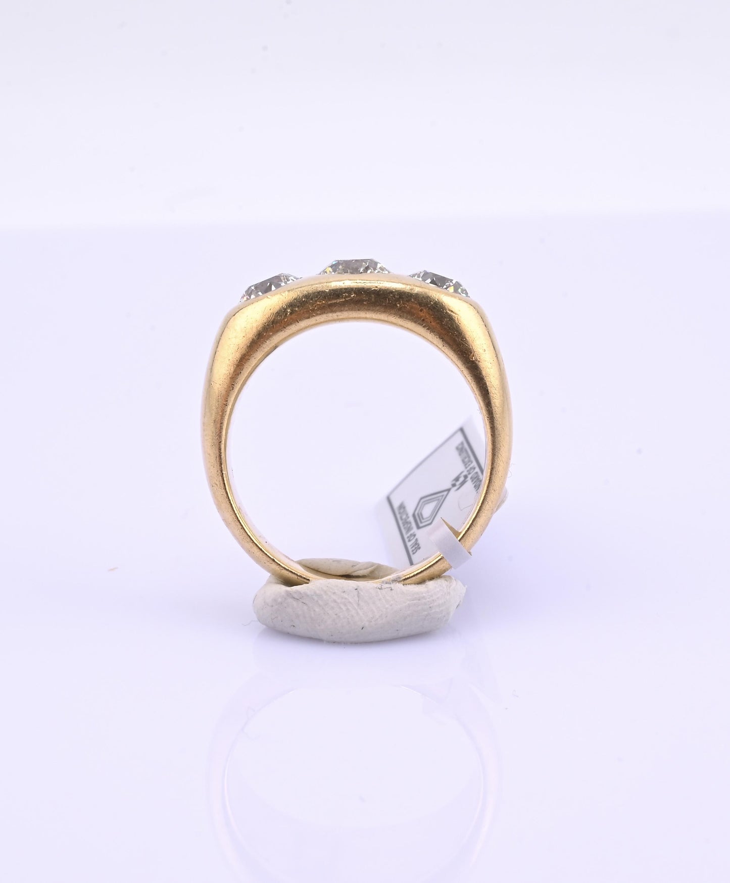 IGI Certified Art Deco Gypsy 14K Gold Old European Cut Diamond Ring 1.80 CTW
