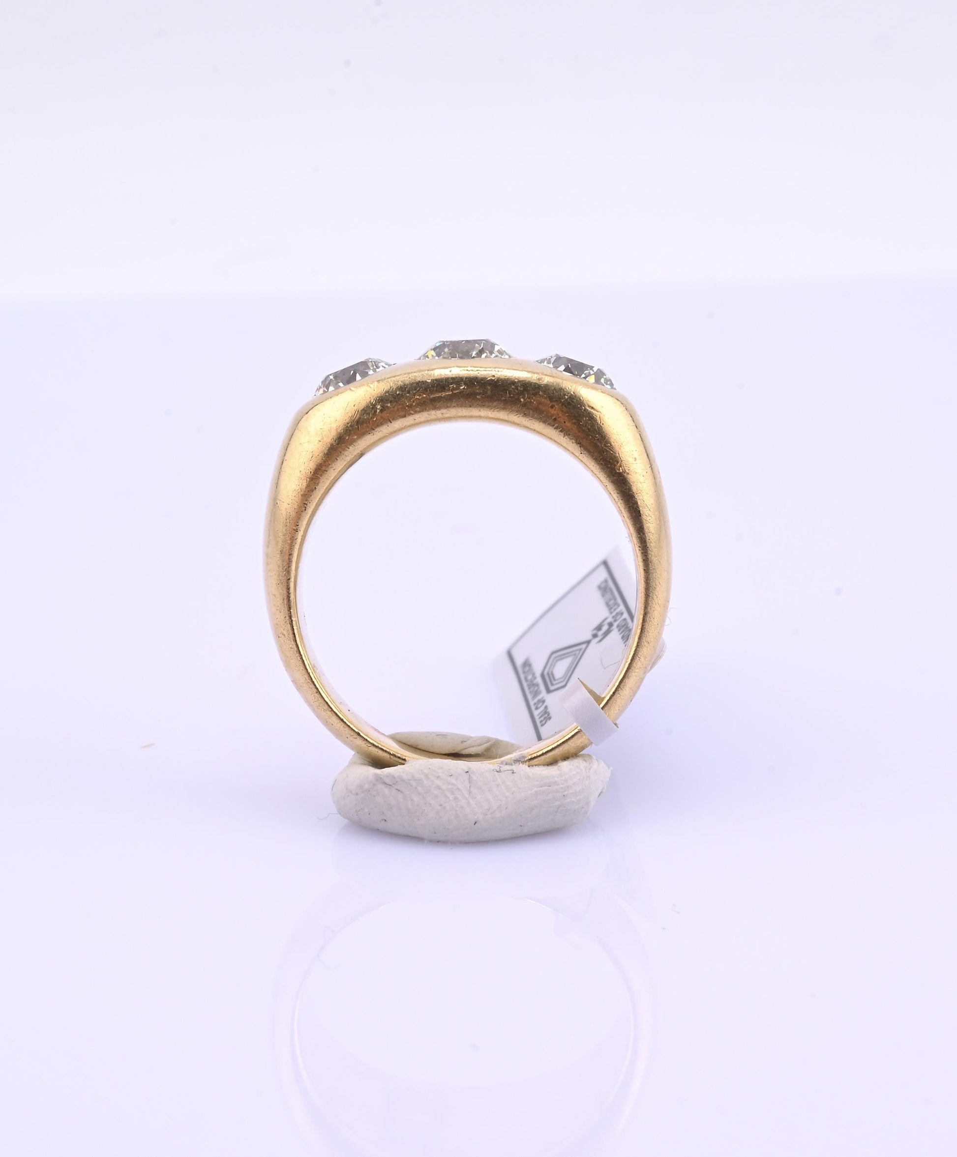 IGI Certified Art Deco Gypsy 14K Gold Old European Cut Diamond Ring 1.80 CTW