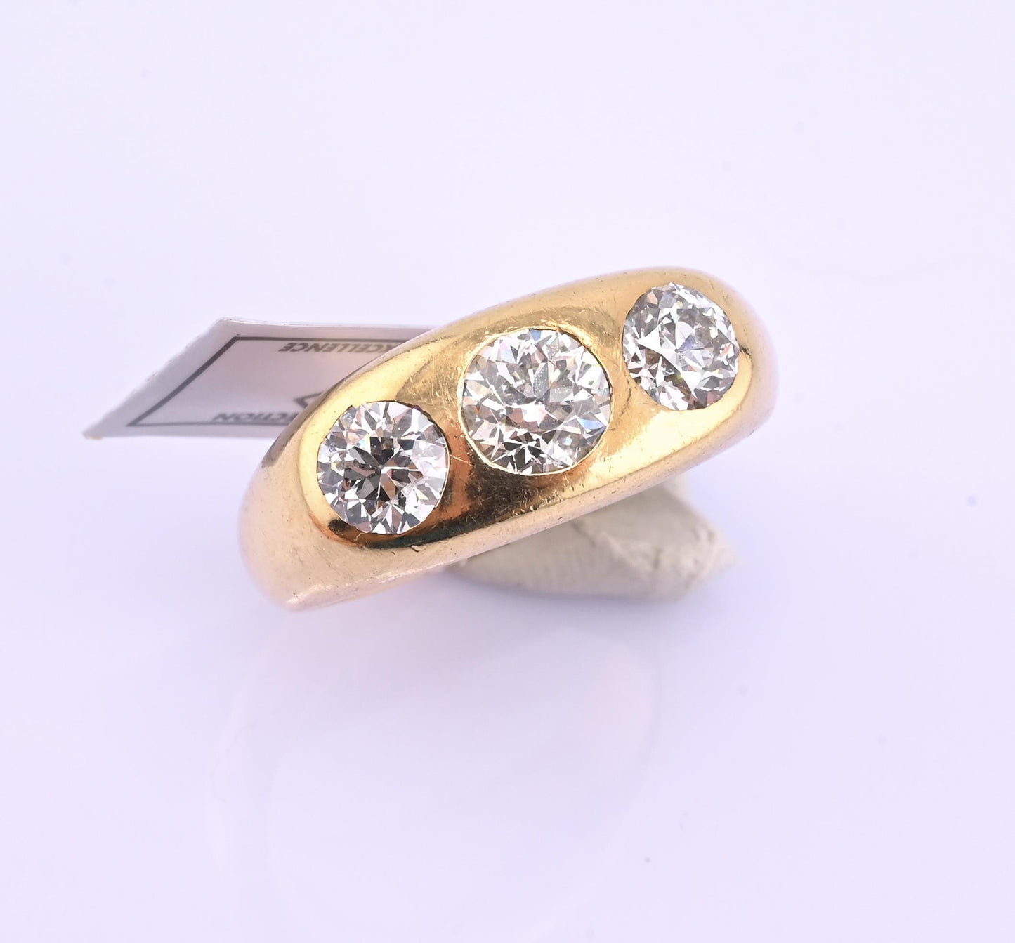 IGI Certified Art Deco Gypsy 14K Gold Old European Cut Diamond Ring 1.80 CTW