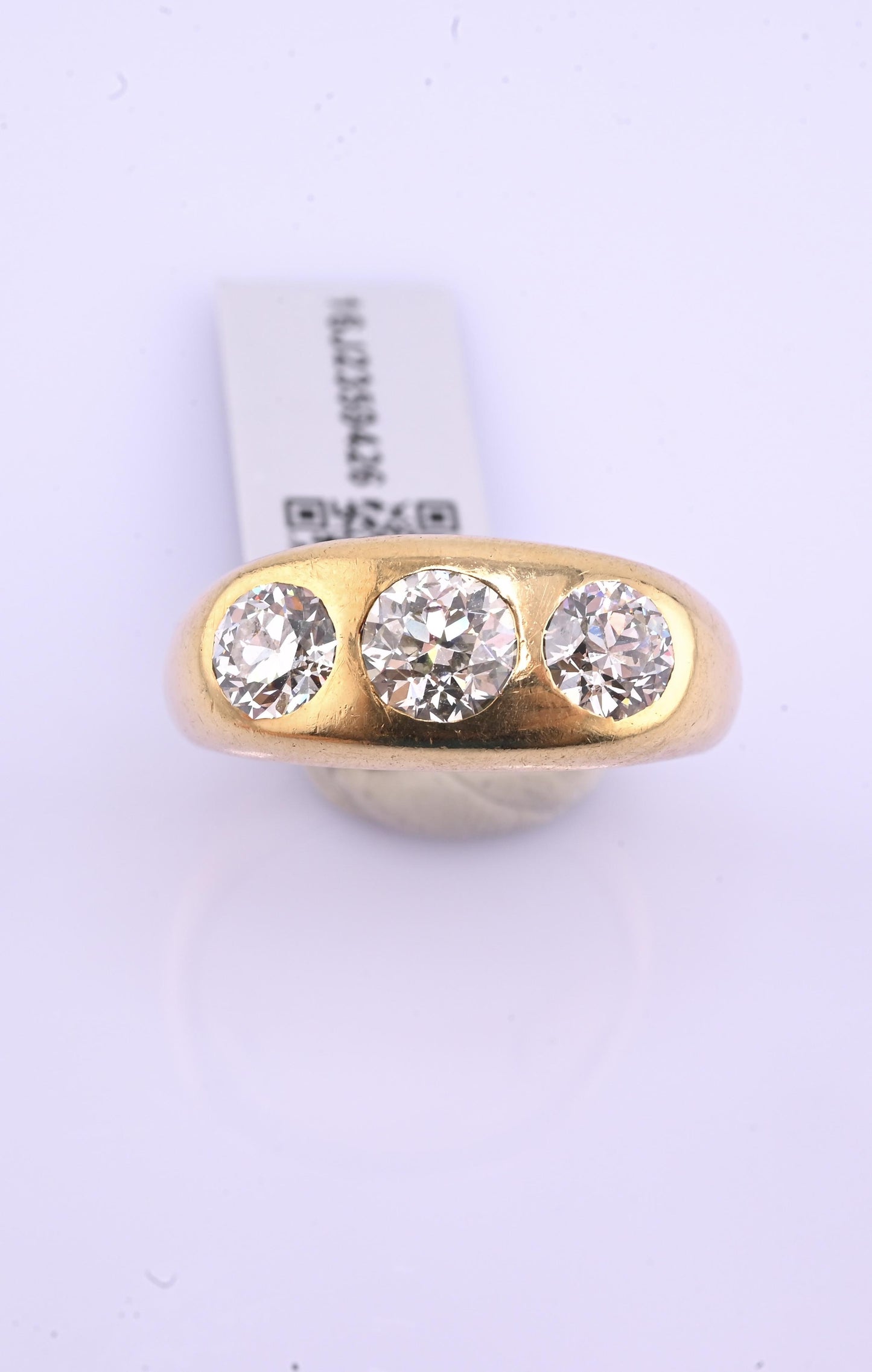 IGI Certified Art Deco Gypsy 14K Gold Old European Cut Diamond Ring 1.80 CTW