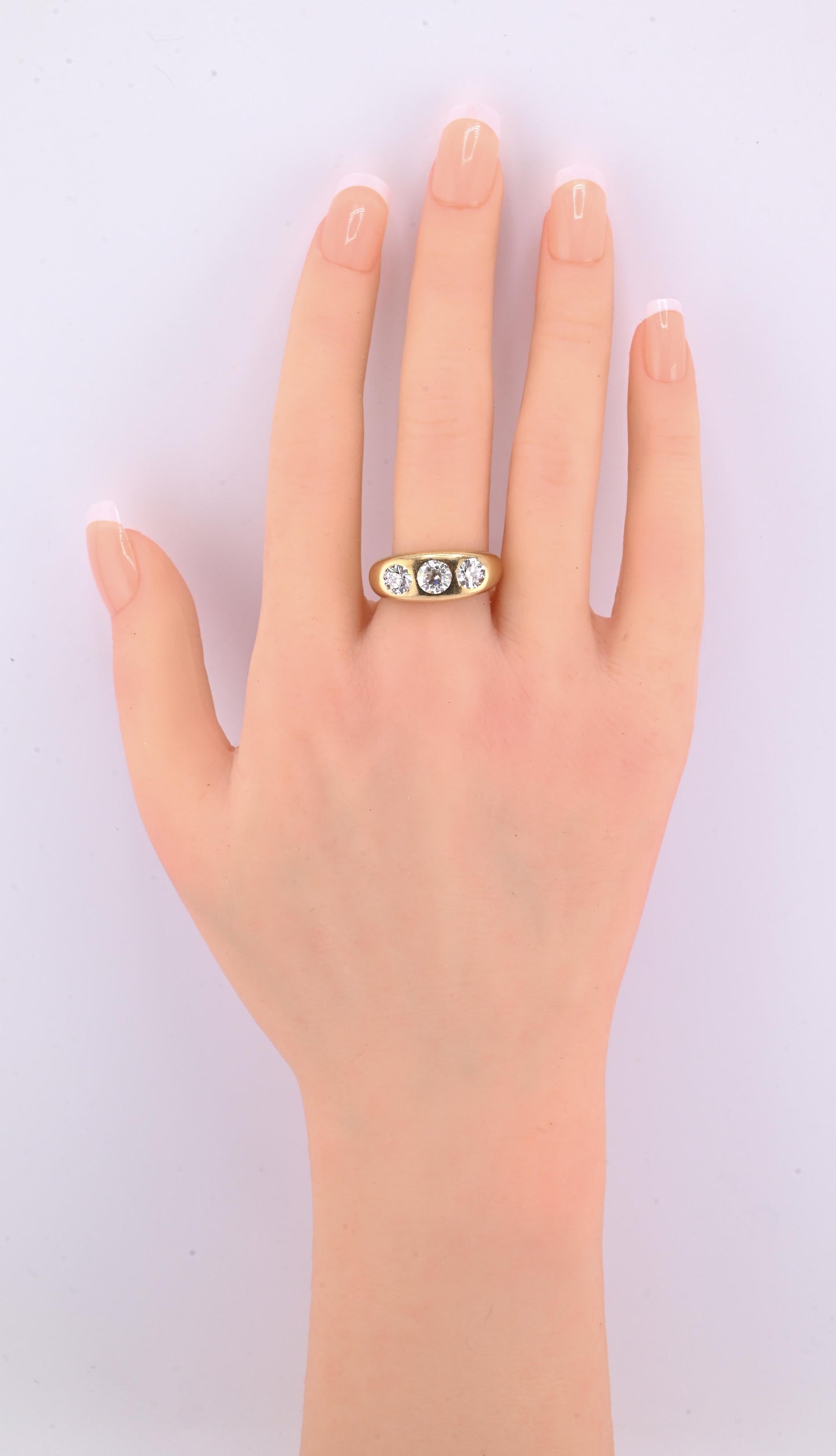 IGI Certified Art Deco Gypsy 14K Gold Old European Cut Diamond Ring 1.80 CTW