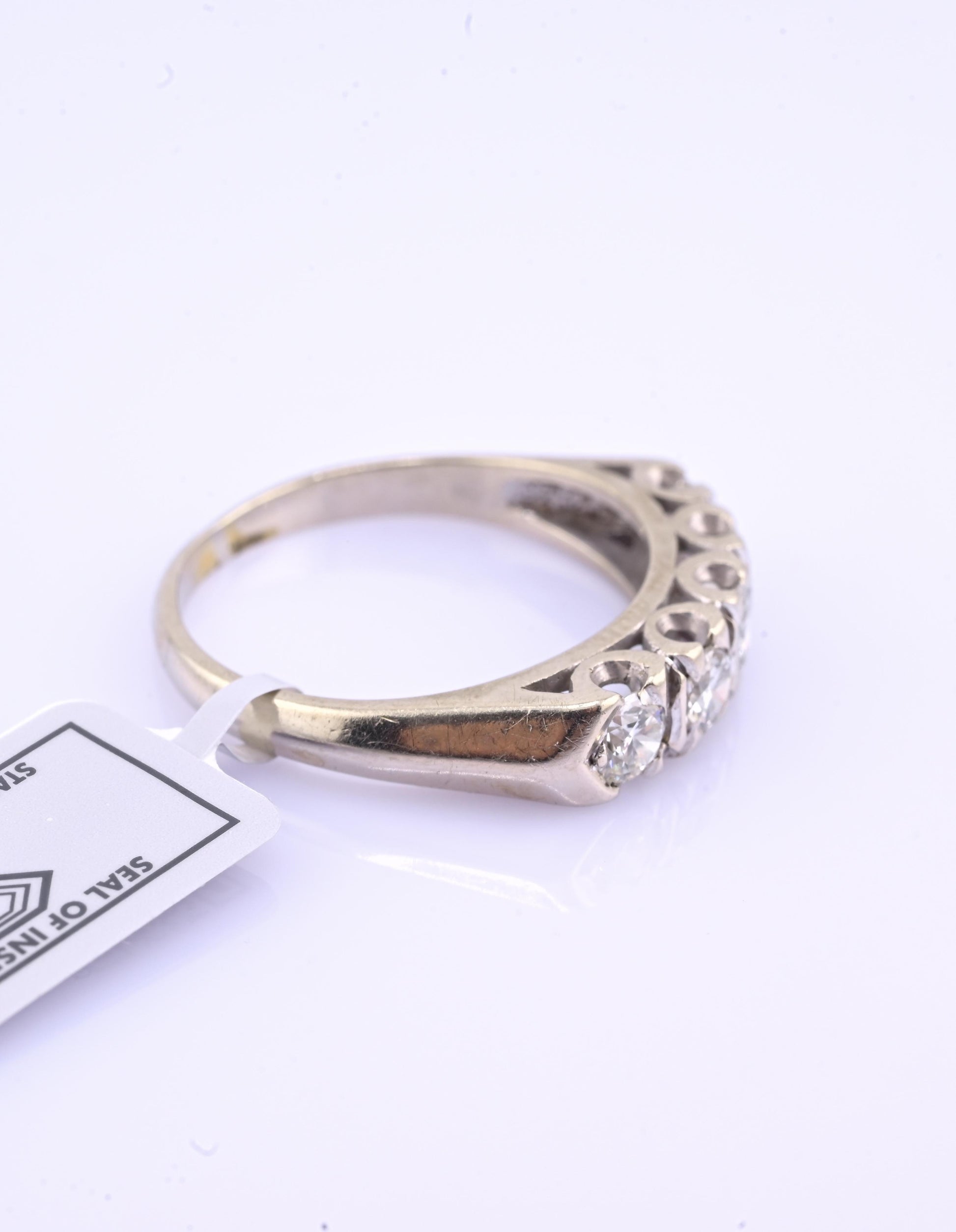 IGI Certified Vintage 14K White Gold Diamond Band Ring 0.88 CT VS Size 8