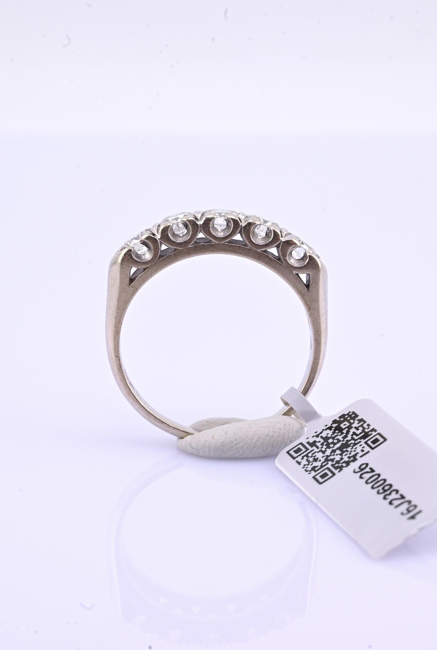 IGI Certified Vintage 14K White Gold Diamond Band Ring 0.88 CT VS Size 8