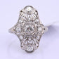 IGI Certified Art Deco 18K White Gold & Platinum Diamond Ring 0.90 CTW Size 7.25