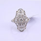 IGI Certified Art Deco 18K White Gold & Platinum Diamond Ring 0.90 CTW Size 7.25