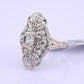 IGI Certified Art Deco 18K White Gold & Platinum Diamond Ring 0.90 CTW Size 7.25