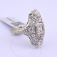 IGI Certified Art Deco 18K White Gold & Platinum Diamond Ring 0.90 CTW Size 7.25