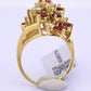 IGI Certified Vintage 18K Gold Ruby & Diamond Cluster Ring 2.60 CTW Size 6