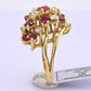 IGI Certified Vintage 18K Gold Ruby & Diamond Cluster Ring 2.60 CTW Size 6