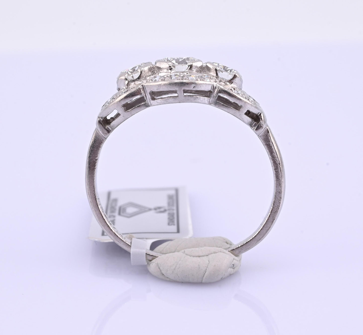 IGI Certified Vintage Platinum Diamond Ring 1.00 CTW Size 7.25