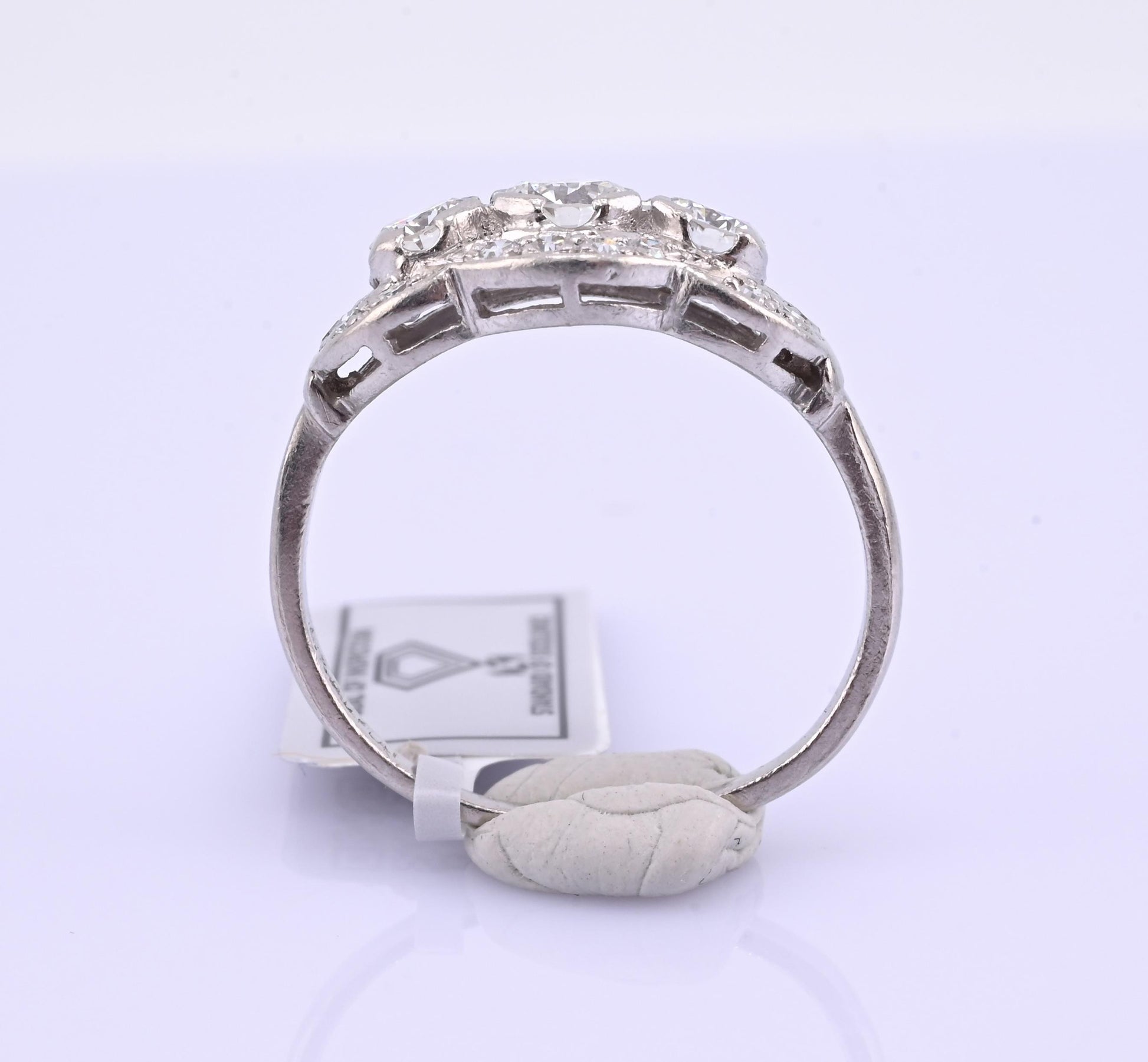 IGI Certified Vintage Platinum Diamond Ring 1.00 CTW Size 7.25