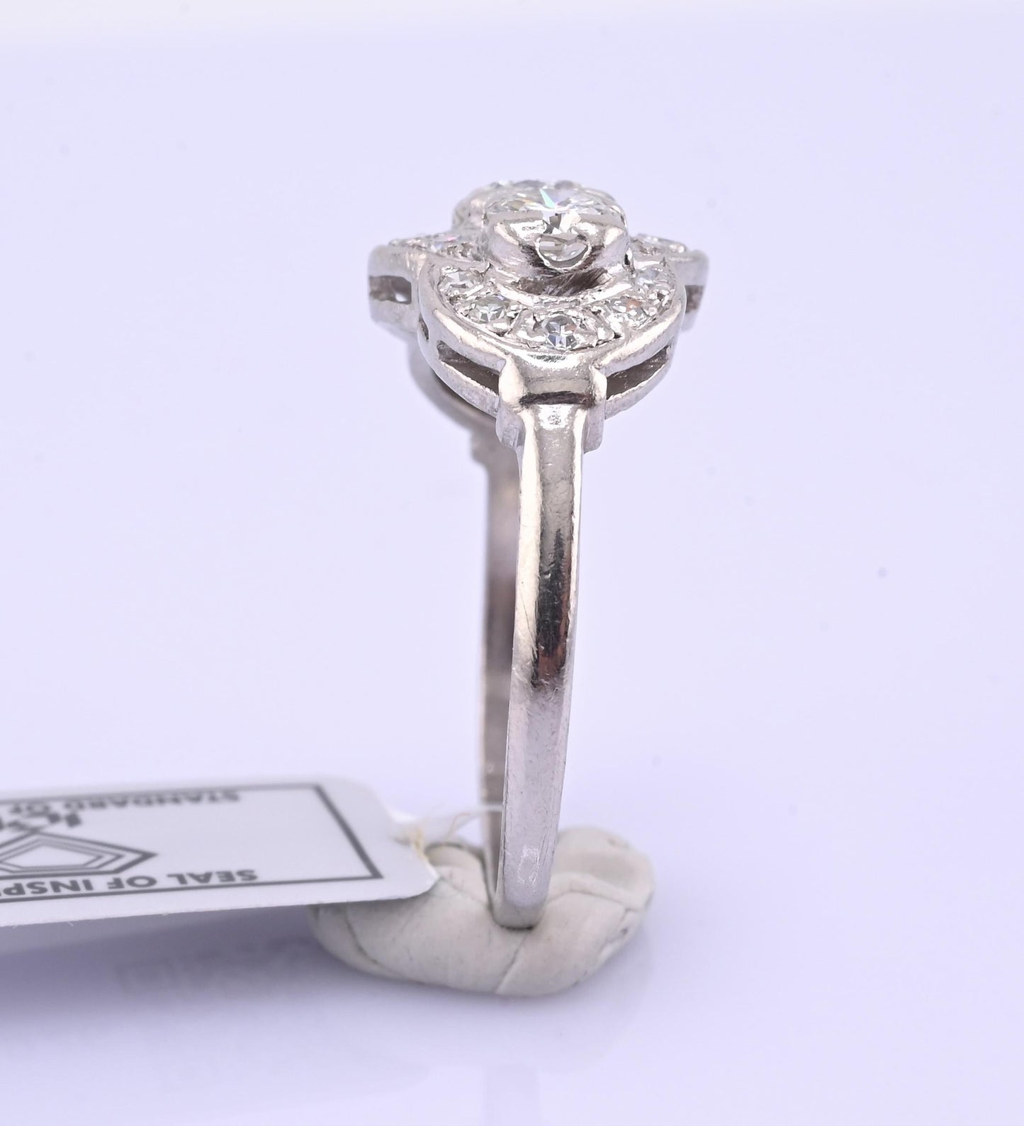 IGI Certified Vintage Platinum Diamond Ring 1.00 CTW Size 7.25