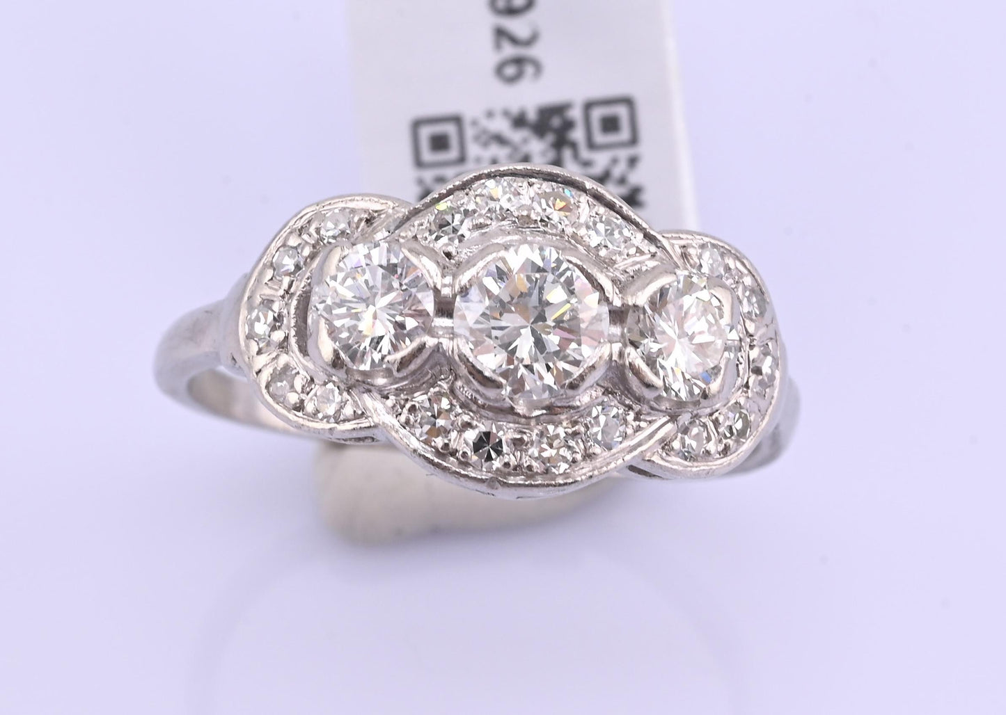 IGI Certified Vintage Platinum Diamond Ring 1.00 CTW Size 7.25
