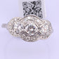 IGI Certified Vintage Platinum Diamond Ring 1.00 CTW Size 7.25