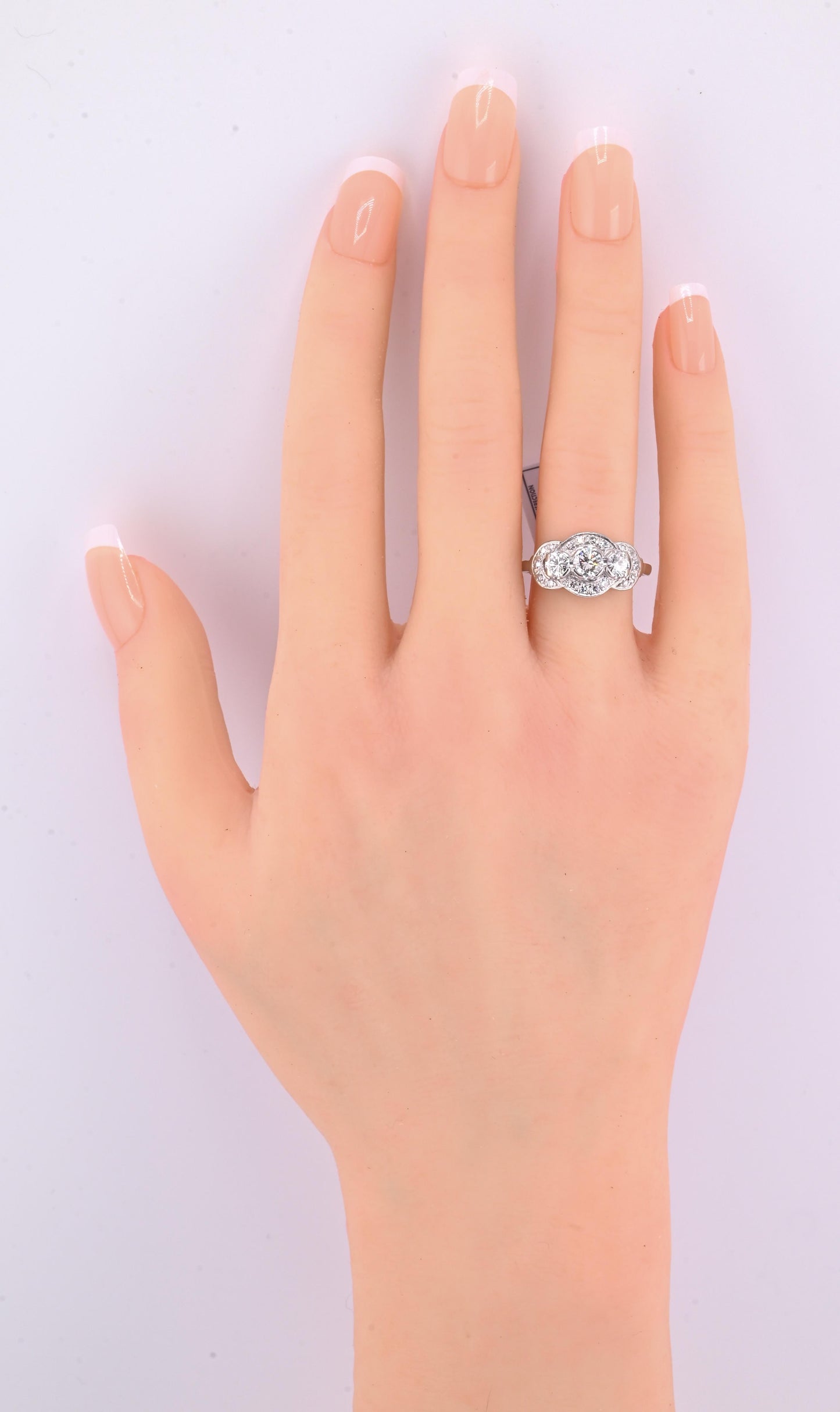 IGI Certified Vintage Platinum Diamond Ring 1.00 CTW Size 7.25