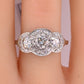 IGI Certified Vintage Platinum Diamond Ring 1.00 CTW Size 7.25