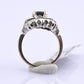 IGI Certified Art Deco 14K White Gold Sapphire & Diamond Ring 1.60 CTW Size 3.75